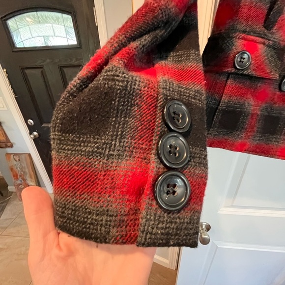 Maralyn and Me Women's Red and Black Plaid Jacket - Picture 3 of 9